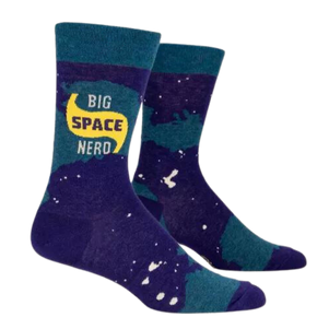 I mean, all those stars and planets and black holes and stuff? How can you NOT nerd out? Men's shoe size 7-12. 50% combed cotton; 47% nylon; 3% spandex.
