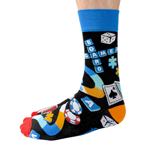 Board Gamer men’s socks – novelty socks featuring board game pieces and playful design