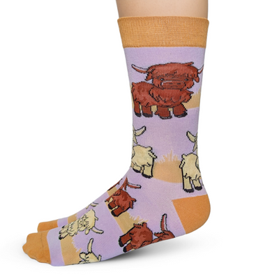 Highland Cows women’s socks – cozy socks featuring cute shaggy cow design