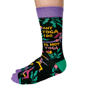 Hot Yoga socks from Uptown Sox with a non-slip design, perfect for stability and comfort during yoga sessions.