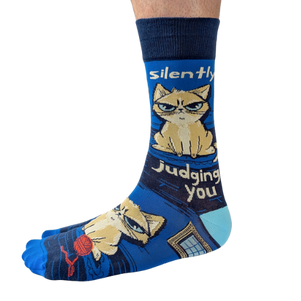 Judging You men’s socks – funny socks with bold text and sarcastic attitude