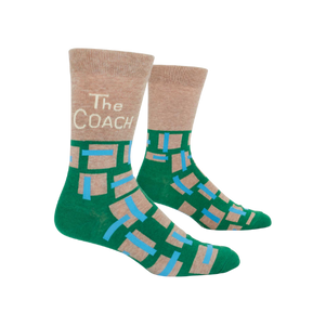 The Coach men’s crew socks with bold athletic-style lettering.