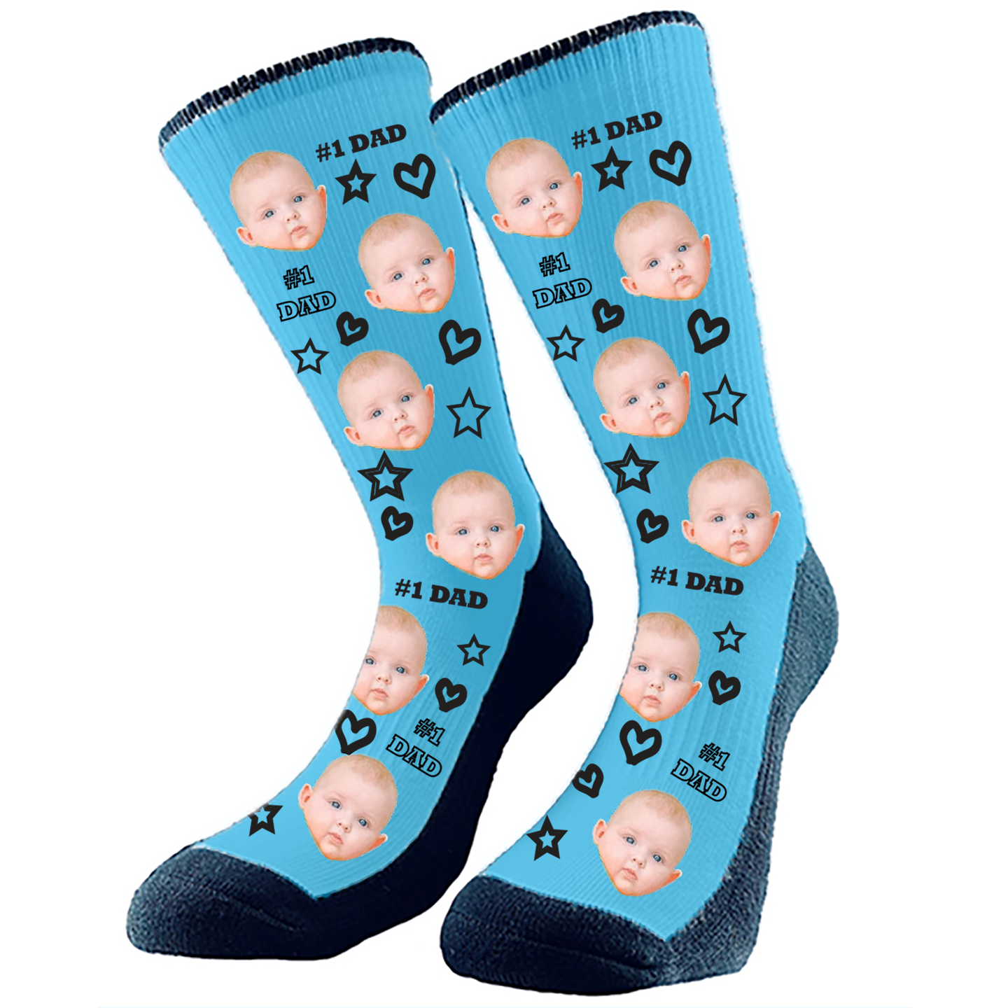 Custom Face Socks 1 DAD Father's Day Socks Sock Bar