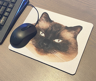 Custom Mouse Pad. Add your pets face or full body to a mouse pad. 