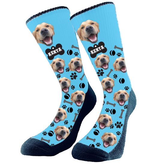 Custom socks shop with dog photo