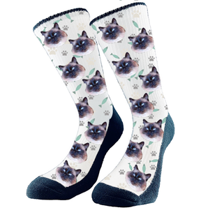 Custom Pet Socks - cat Socks For adults & Teens, cat Lovers, cat GIft,Funny Pet Socks, Personalized cat Socks, Customized Cat Socks, Cat Face on Socks