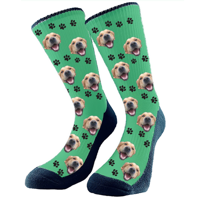 Custom Pet Socks Paw Print Pattern Made in Canada by The Sock Bar