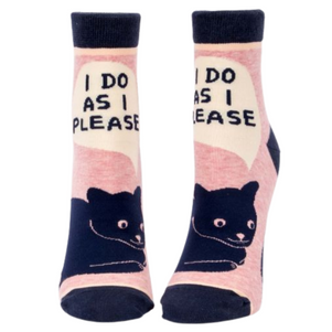 I DO AS I PLEASE W-ANKLE SOCKS. And you know what? I get away with it because I'm cute as a button. Women's shoe size 5-10. 57% nylon; 41% combed cotton; 2% spandex. The SOCK BAR CANADA